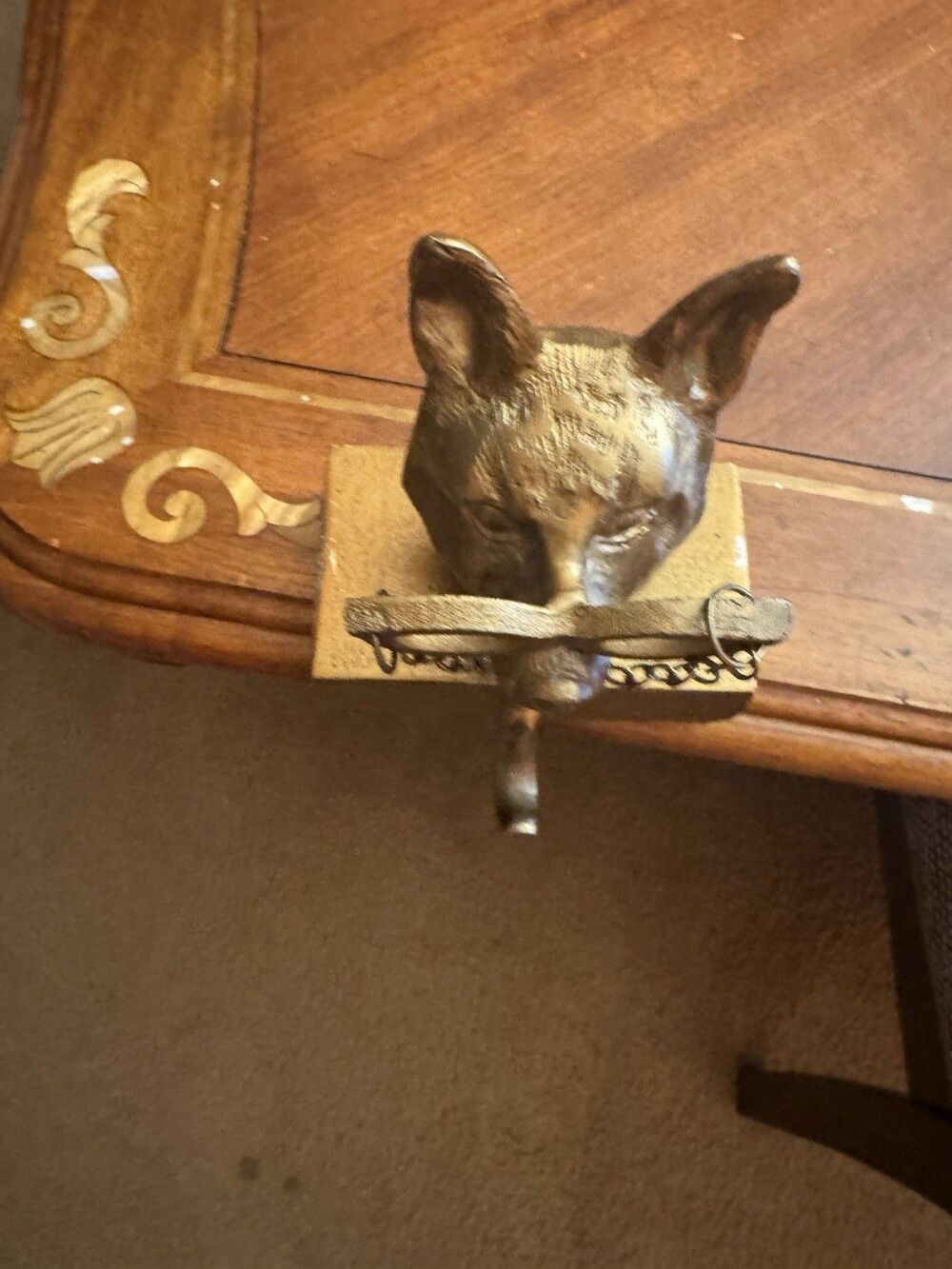 Eric + Eloise Eric the Fox Metal Stocking Holder Rabbit Monocle Brass color